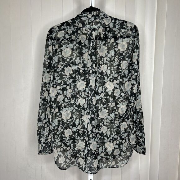 Denim & Supply Shirt Sheer Floral Print Boyfriend Button down Size M - Picture 8 of 8